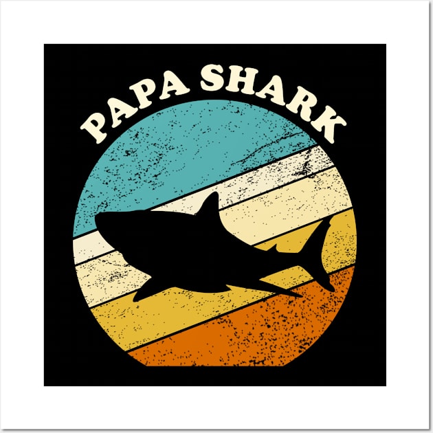 Papa shark vintage Wall Art by Inyourdesigns